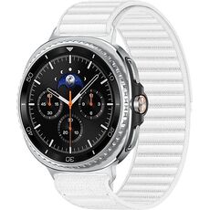Galaxy Watch8 Classic | 46 мм | Black | Fabric/White | M/L, Размер: 46 мм, Цвет: Black, Тип ремешка: Fabric, Цвет ремешка: White, Размер ремешка: M/L, Подключение часов: Bluetooth / Wi-Fi